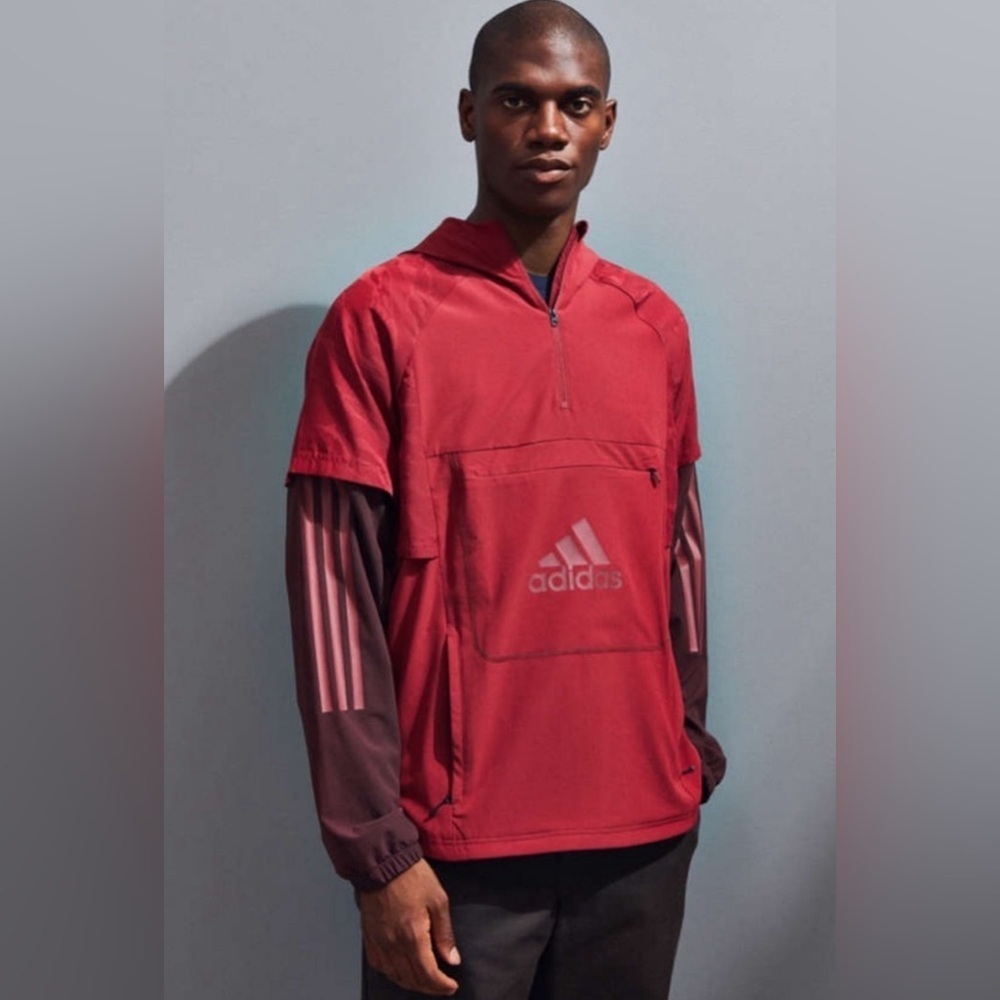 ADIDAS Men’s ID Woven Shell Hooded anorak Jacket, Size M